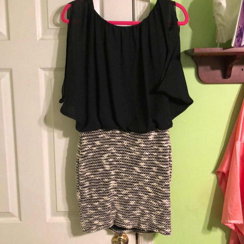 Black Dress Crocheted Bottom